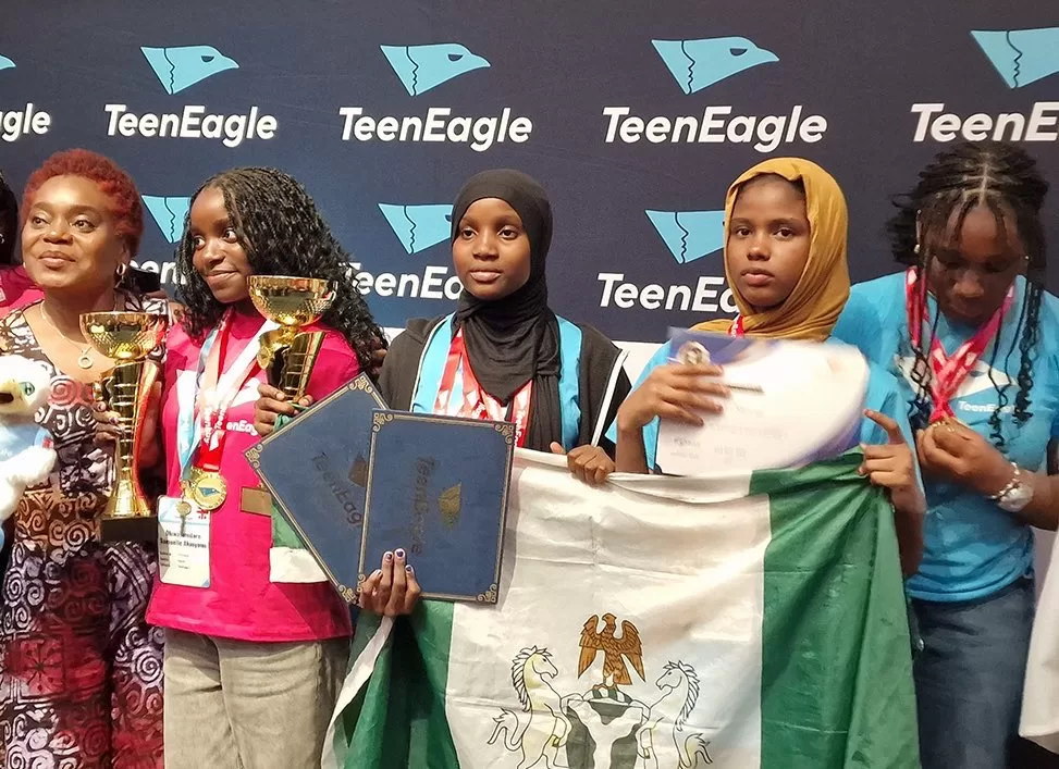 2025 TeenEagle Global Finals Yobe students winners. (Bashir Ahmad/X)